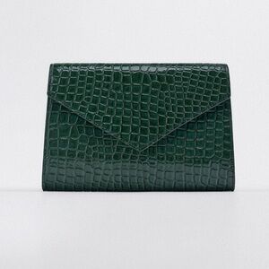 Zara large croc clutch